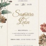 16+ Drawing Vintage Beautiful Flower Canva Wedding Invitation Templates