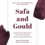14+ Watercolor Paint Stroke Burgundy Canva Wedding Invitation Templates