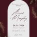 Burgundy Ink Black Gold Canva Wedding Invitation Templates