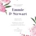Free Editable Watercolor Floral Purple Pink Wedding Invitation