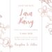 Free Editable Metallic Line Floral Rose Gold Wedding Invitation
