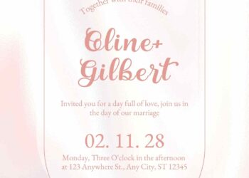 Free Editable Rose Flower Line Art Rose Gold Wedding Invitation