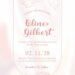 Free Editable Rose Flower Line Art Rose Gold Wedding Invitation