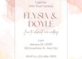 Free Editable Rose Gold Pink Alcohol Ink Wedding Invitation