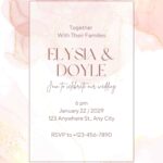 20+ Rose Gold Pink Alcohol Ink Canva Wedding Invitation Templates