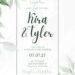 Free Editable Minimalist Greenery Pastel Floral Leaves Wedding Invitation