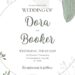 Free Editable Minimalist Exotic Green Leaves Wedding Invitation