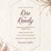 Free Editable Rustic Pampass Grass Tropical Pink Wedding Invitation