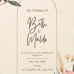 18+ Rustic Flower Pink Bouquet Canva Wedding Invitation Templates