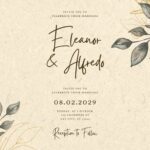 20+ Rustic Pink Flower Gold Lines Canva Wedding Invitation Templates