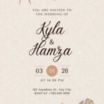 22+ Rustic Bouquet Tropical Dry Palm Canva Wedding Invitation Templates