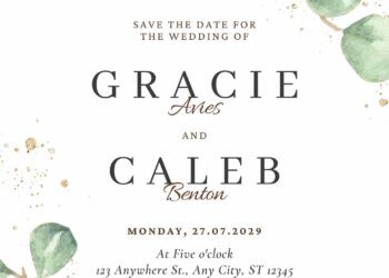 22+ Minimalist Greenery Eucalyptus Branch Canva Wedding Invitation Templates