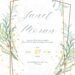 Minimalist Greenery Gold Glitter Canva Wedding Invitation Templates