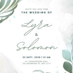 20+ Minimalist Tropical Leaves Watercolor Canva Wedding Invitation Templates