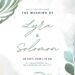Free Editable Minimalist Tropical Leaves Watercolor Wedding Invitation