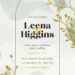 Free Editable Minimalist Greenery Leaves Green Gold Wedding Invitation