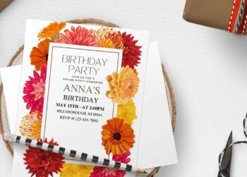 (Free Editable PDF) Vividly Beautiful Spanish Floral Birthday Invitation Templates