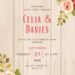 Free Editable Wooden Flower Bohemian Floral Wedding Invitation