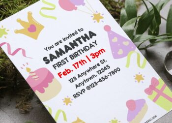 (Free Editable PDF) Glimmered Pink Girls Birthday Invitation Templates