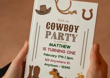 (Free Editable PDF) Fun Cowboy Western Theme Birthday Invitation Templates E