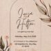 Free Editable Rustic Watercolor Green Dried Leaves Wedding Invitation
