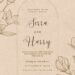Free Editable Rustic Line Detail Drawing Flower Wedding Invitation
