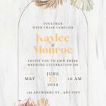 22+ Wood Dried Tropical Floral Canva Wedding Invitation Templates
