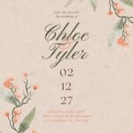 14+ Rustic Watercolor Orange Green Leaves Canva Wedding Invitation Templates