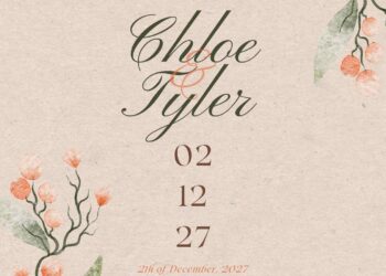 Free Editable Rustic Watercolor Orange Green Leaves Wedding Invitation
