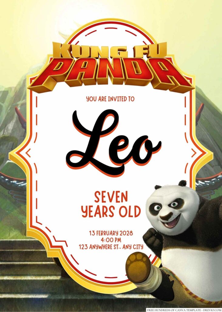 Free Editable Kung Fu Panda Birthday Invitation