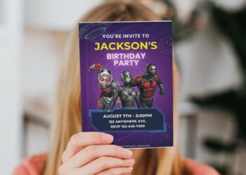 (Free Editable PDF) Ant-Man & The Wasp Quantumania Birthday Invitation Templates
