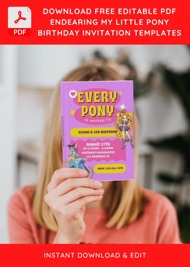 (Free Editable PDF) Adventure Of My Little Pony Birthday Invitation Templates