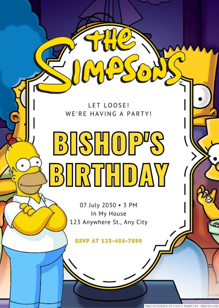Homer J. Simpson (The Simpsons) Birthday Invitation