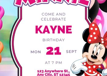 Free Editable Minnie Mouse Birthday Invitation