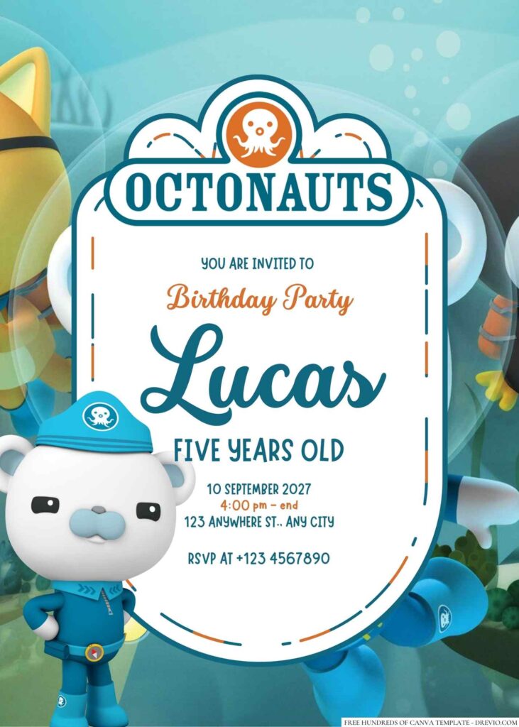 Free Editable The Octonauts Birthday Invitation