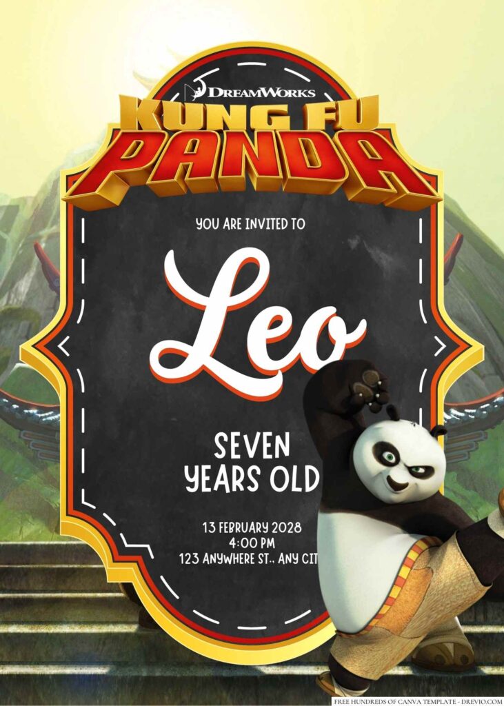 Free Editable Kung Fu Panda Birthday Invitation