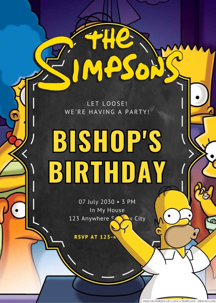 Homer J. Simpson (The Simpsons) Birthday Invitation