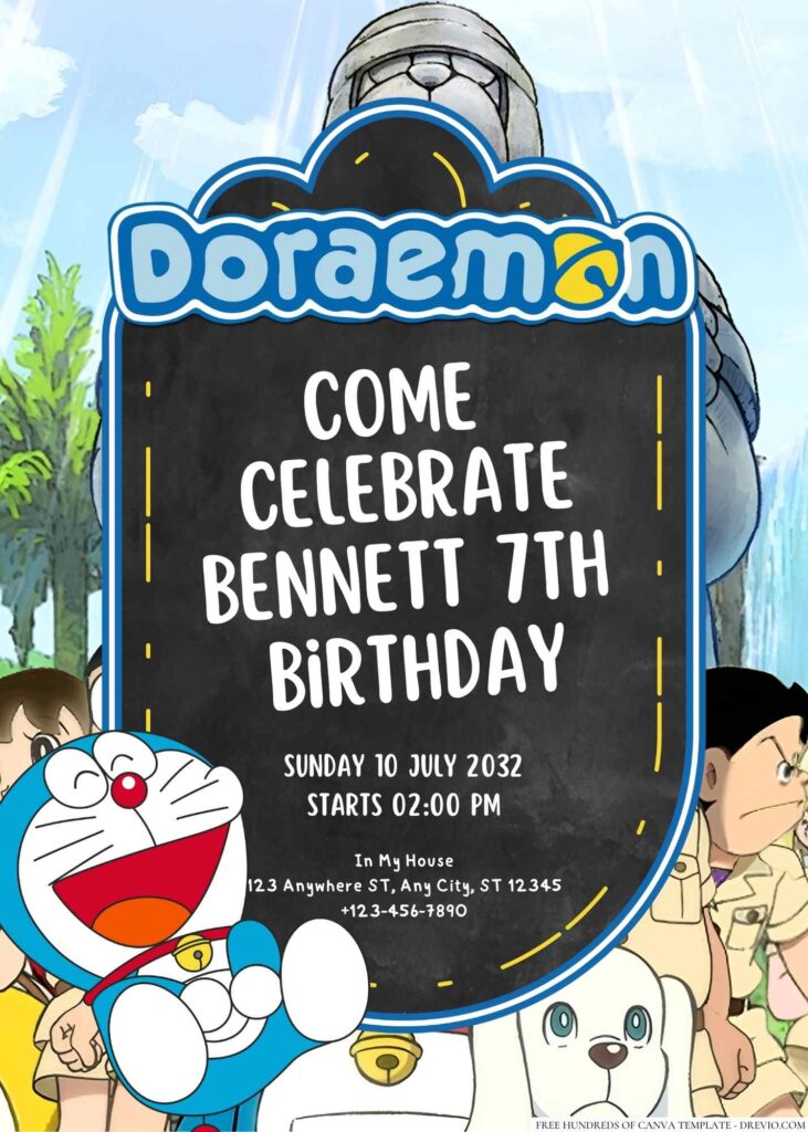 Doraemon Birthday Invitation