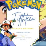 16+ Ash Ketchum Pokemon Canva Birthday Invitation Templates