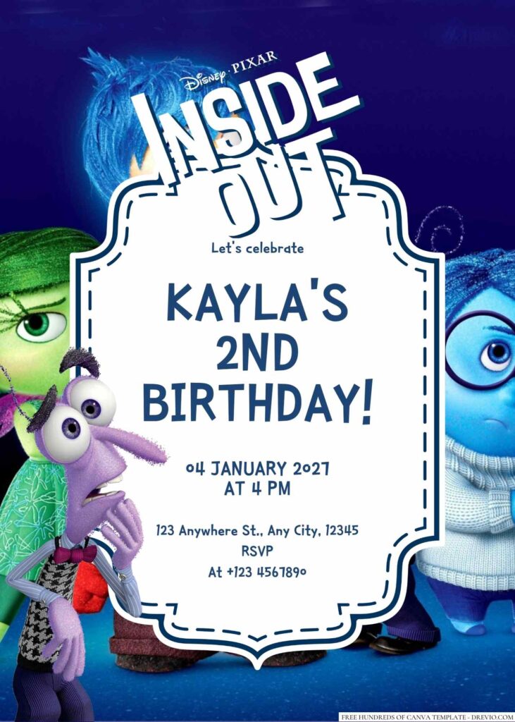 Free Editable Inside Out Birthday Invitation