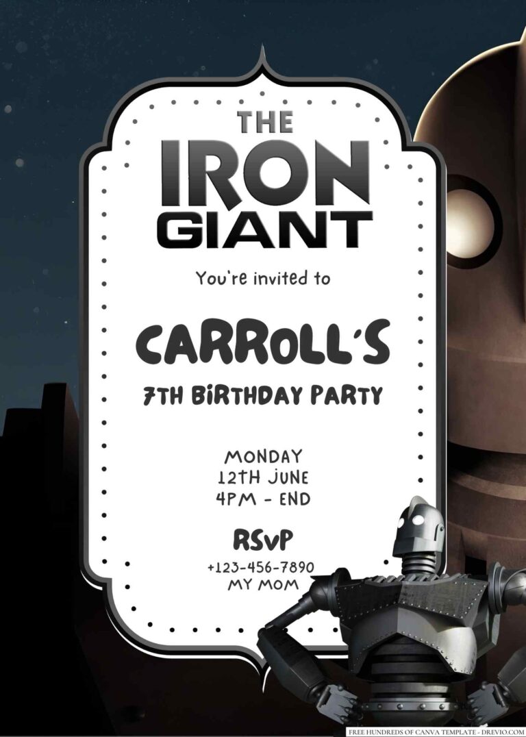 Free Editable The Iron Giant Birthday Invitation