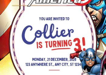 Free Editable Captain America Birthday Invitation
