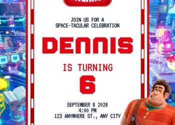 Free Editable Ralph Breaks the Internet Birthday Invitation