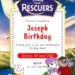 Free Editable The Rescuers Birthday Invitation