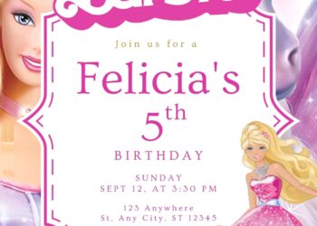 Free Editable Barbie Birthday Invitation