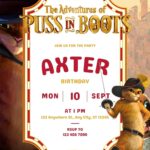 16+ Puss in Boots Canva Birthday invitation Templates