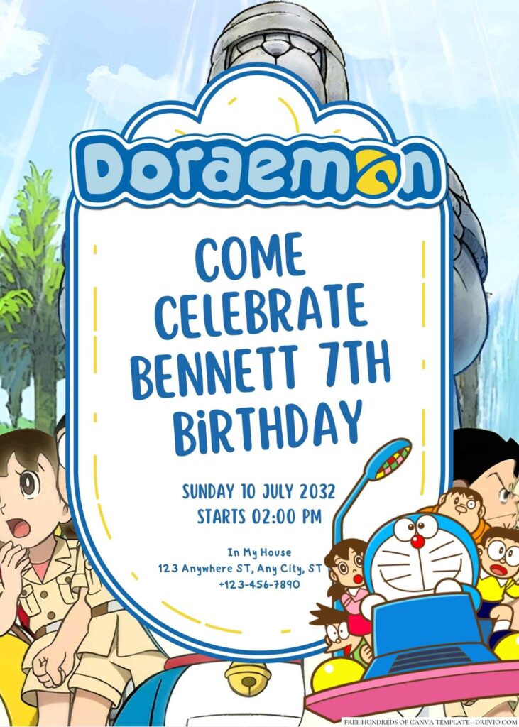 Doraemon Birthday Invitation