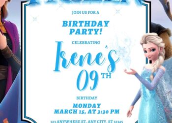 Free Editable Elsa Frozen Birthday Invitation