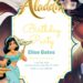 Free Editable Jasmine from Aladdin Birthday invitation