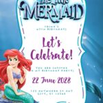 20+ The Little Mermaid Canva Birthday Invitation Templates